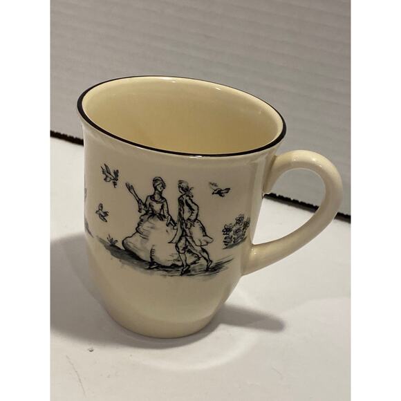 Vintage 1980s Wood & Sons England Toile de Joie Coffee Mug Earthenware - Picture 1 of 9